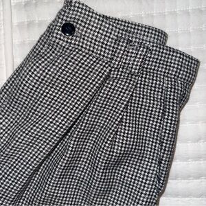 Vintage 90s Black and White Houndstooth Tailored Trouser Pants